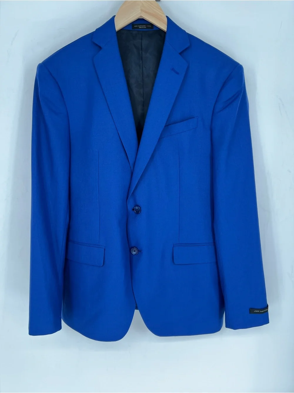 John Varvatos‎ 100% Wool Bold Royal Blue Two-Button Sport Coat Blazer
